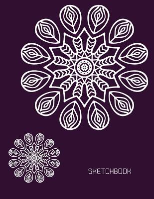 Read Online Sketchbook: Flower Mandala on Purple Cover Blank Pages, Extra Large (8.5 X 11) Inches, 110 Pages, White Paper, Sketch, Draw and Paint - F Raibow file in ePub