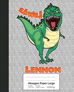 Read Hexagon Paper Large: LENNON Dinosaur Rawr T-Rex Notebook -  | PDF